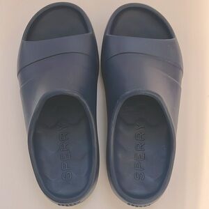SPERRY Navy Comfort Float Round Toe Slip On Slide Sandals, Sz. 7